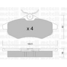 22-0328-0 METELLI Комплект тормозных колодок, дисковый тормоз