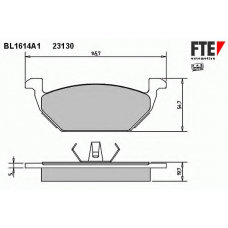 BL1614A1 FTE Комплект тормозных колодок, дисковый тормоз