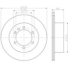 8DD 355 110-831 HELLA PAGID Тормозной диск