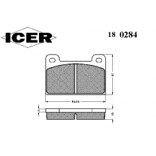 180284 ICER Комплект тормозных колодок, дисковый тормоз