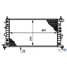 8MK 376 720-641 HELLA Радиатор, охлаждение двигателя