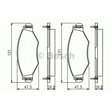 0 986 495 244 BOSCH Комплект тормозных колодок, дисковый тормоз