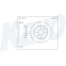 BR-7204 KAVO PARTS Тормозной диск