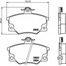 8DB 355 005-961 HELLA Комплект тормозных колодок, дисковый тормоз