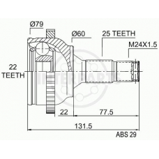 OJ-1427 InterParts Шарнирный комплект, приводной вал