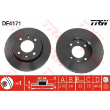 DF4171 TRW Тормозной диск