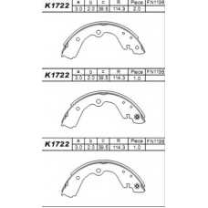 K1722 ASIMCO Комплект тормозных колодок