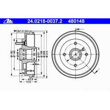 24.0218-0037.2 ATE Тормозной барабан