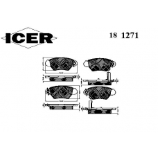 181271 ICER Комплект тормозных колодок, дисковый тормоз