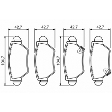 0 986 494 014 BOSCH Комплект тормозных колодок, дисковый тормоз