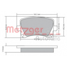 1170005 METZGER Комплект тормозных колодок, дисковый тормоз