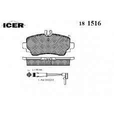 181516 ICER Комплект тормозных колодок, дисковый тормоз