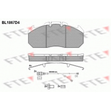 BL1867D4 FTE Комплект тормозных колодок, дисковый тормоз
