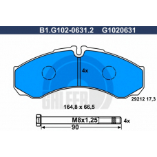 B1.G102-0631.2 GALFER Комплект тормозных колодок, дисковый тормоз