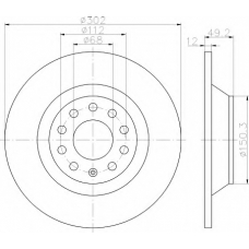 8DD 355 122-141 HELLA Тормозной диск