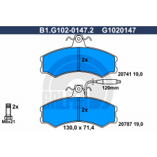 B1.G102-0147.2 GALFER Комплект тормозных колодок, дисковый тормоз