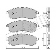 22-0482-0 METELLI Комплект тормозных колодок, дисковый тормоз