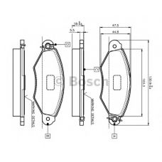 0 986 TB2 043 BOSCH Комплект тормозных колодок, дисковый тормоз