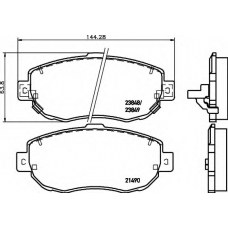 8DB 355 010-151 HELLA Комплект тормозных колодок, дисковый тормоз