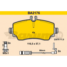 BA2176 BARUM Комплект тормозных колодок, дисковый тормоз