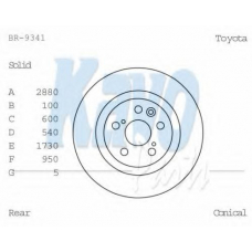 BR-9341 KAVO PARTS Тормозной диск