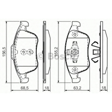 0 986 494 381 BOSCH Комплект тормозных колодок, дисковый тормоз