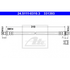 24.5111-0310.3 ATE Тормозной шланг