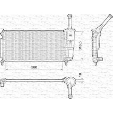 350213013000 MAGNETI MARELLI Радиатор, охлаждение двигателя