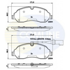 CBP22214 COMLINE Комплект тормозных колодок, дисковый тормоз