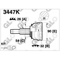 3447K GLO Шарнирный комплект, приводной вал