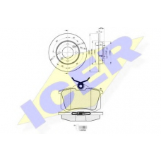 30697-4746 ICER Комплект тормозов, дисковый тормозной механизм
