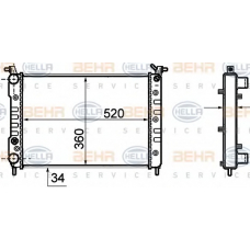 8MK 376 756-501 HELLA Радиатор, охлаждение двигателя