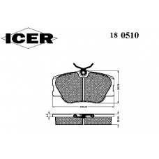 180510 ICER Комплект тормозных колодок, дисковый тормоз
