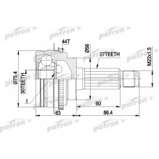 PCV1084 PATRON Шарнирный комплект, приводной вал