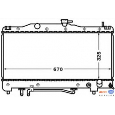 8MK 376 724-641 HELLA Радиатор, охлаждение двигателя