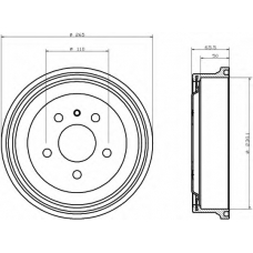 8DT 355 300-271 HELLA Тормозной барабан