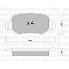 22-0565-0 METELLI Комплект тормозных колодок, дисковый тормоз