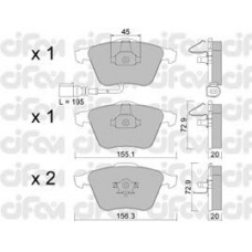 822-549-2 CIFAM Комплект тормозных колодок, дисковый тормоз