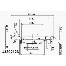 J3302126 NIPPARTS Тормозной диск