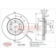 BD-6780 FREMAX Тормозной диск