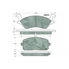 GDB234 TRW Комплект тормозных колодок, дисковый тормоз