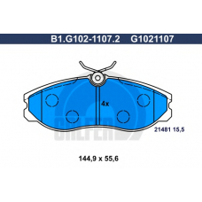 B1.G102-1107.2 GALFER Комплект тормозных колодок, дисковый тормоз