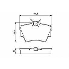 0 986 494 040 BOSCH Комплект тормозных колодок, дисковый тормоз