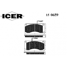 150659 ICER Комплект тормозных колодок, дисковый тормоз