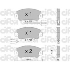 822-104-1 CIFAM Комплект тормозных колодок, дисковый тормоз
