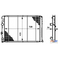 8MK 376 708-451 HELLA Радиатор, охлаждение двигателя