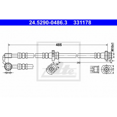 24.5290-0486.3 ATE Тормозной шланг