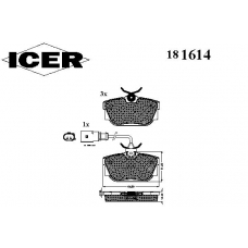 181614 ICER Комплект тормозных колодок, дисковый тормоз