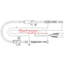 17.0237 METZGER Трос, стояночная тормозная система