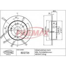 BD-2726 FREMAX Тормозной диск